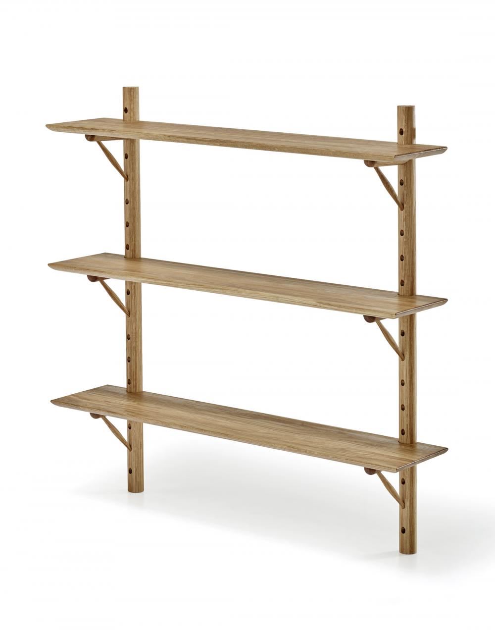 Stolab Ikon Wall Shelf Oak 21cm Deep Light Wood