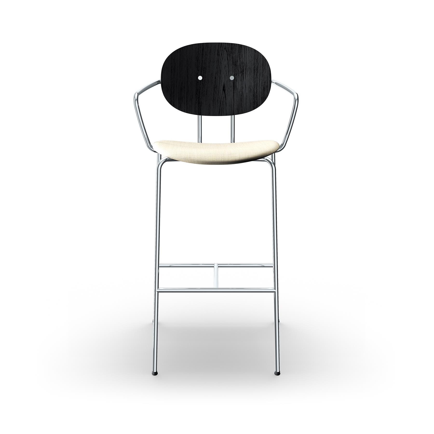 Sibast Piet Hein Bar Chair With Arms Chrome Black Oak Remix 223 High Bar Stool Cream Designer Furniture From Holloways Of Ludlow