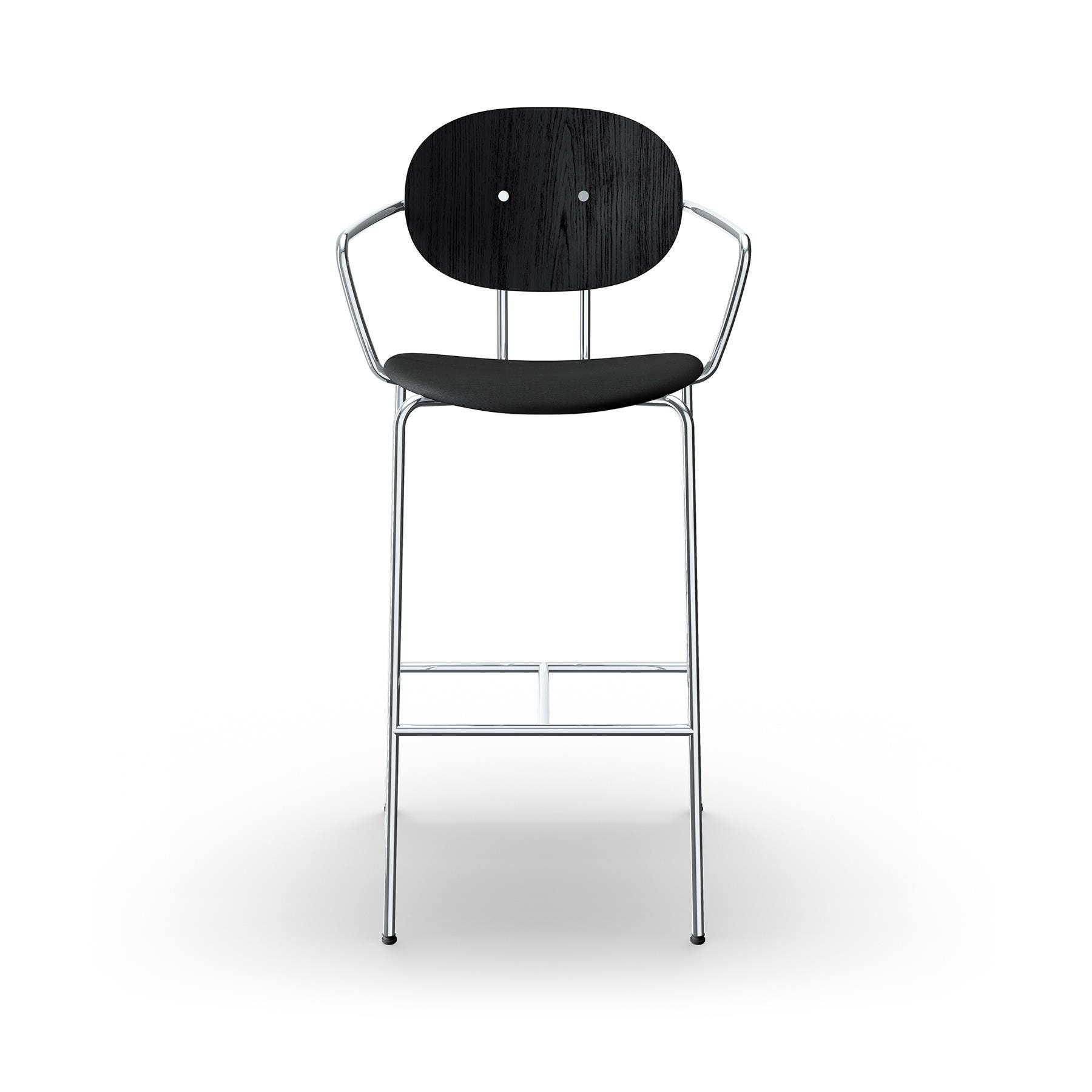 Sibast Piet Hein Bar Chair With Arms Chrome Black Oak Remix 383 High Bar Stool Designer Furniture From Holloways Of Ludlow