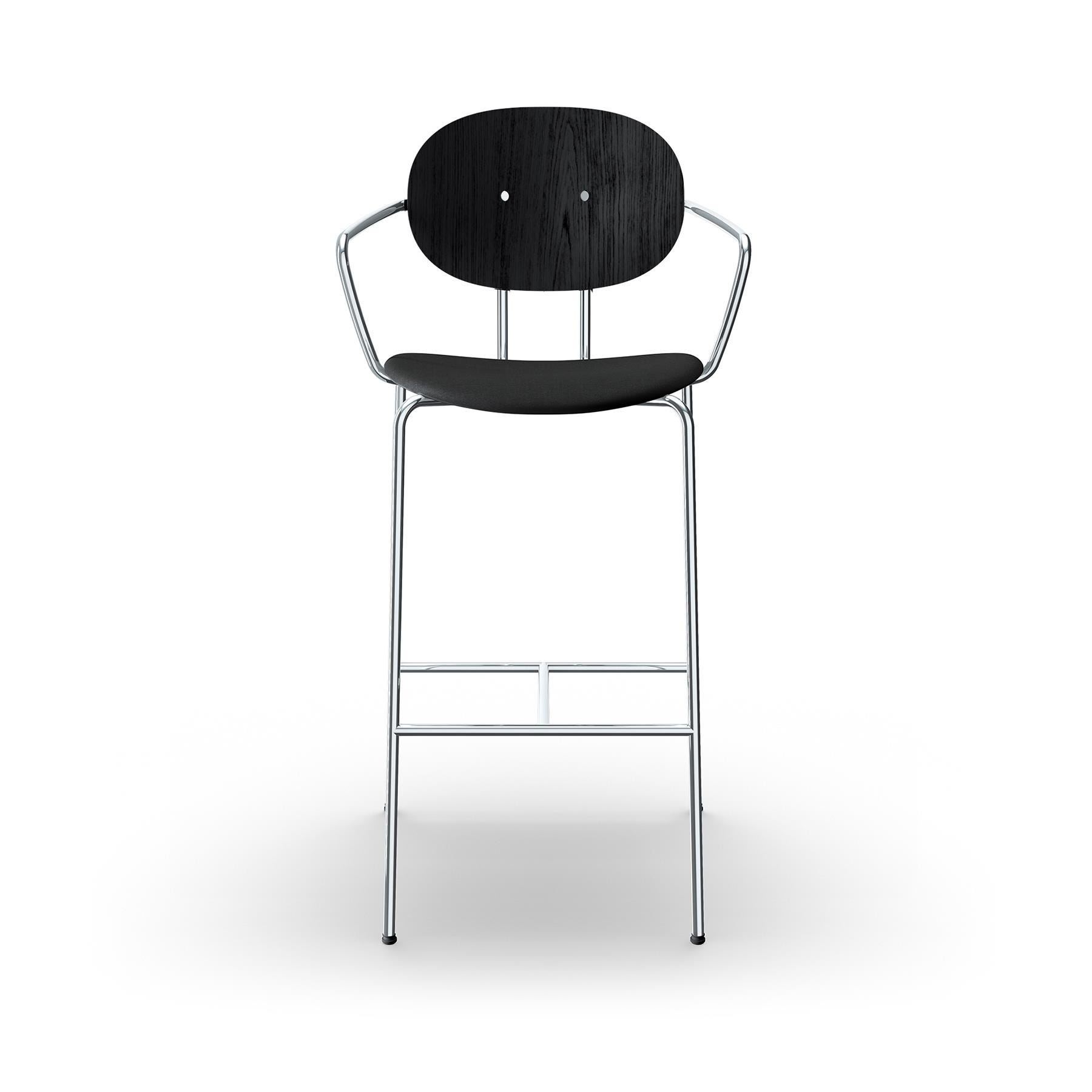 Sibast Piet Hein Bar Chair With Arms Chrome Black Oak Remix 383 Kitchen Counter Stool Designer Furniture From Holloways Of Ludlow