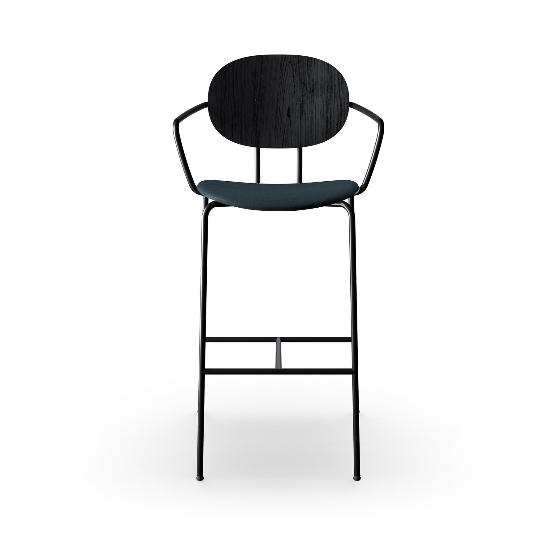 Sibast Piet Hein Bar Chair With Arms Black Steel Black Oak Remix 873 High Bar Stool Designer Furniture From Holloways Of Ludlow