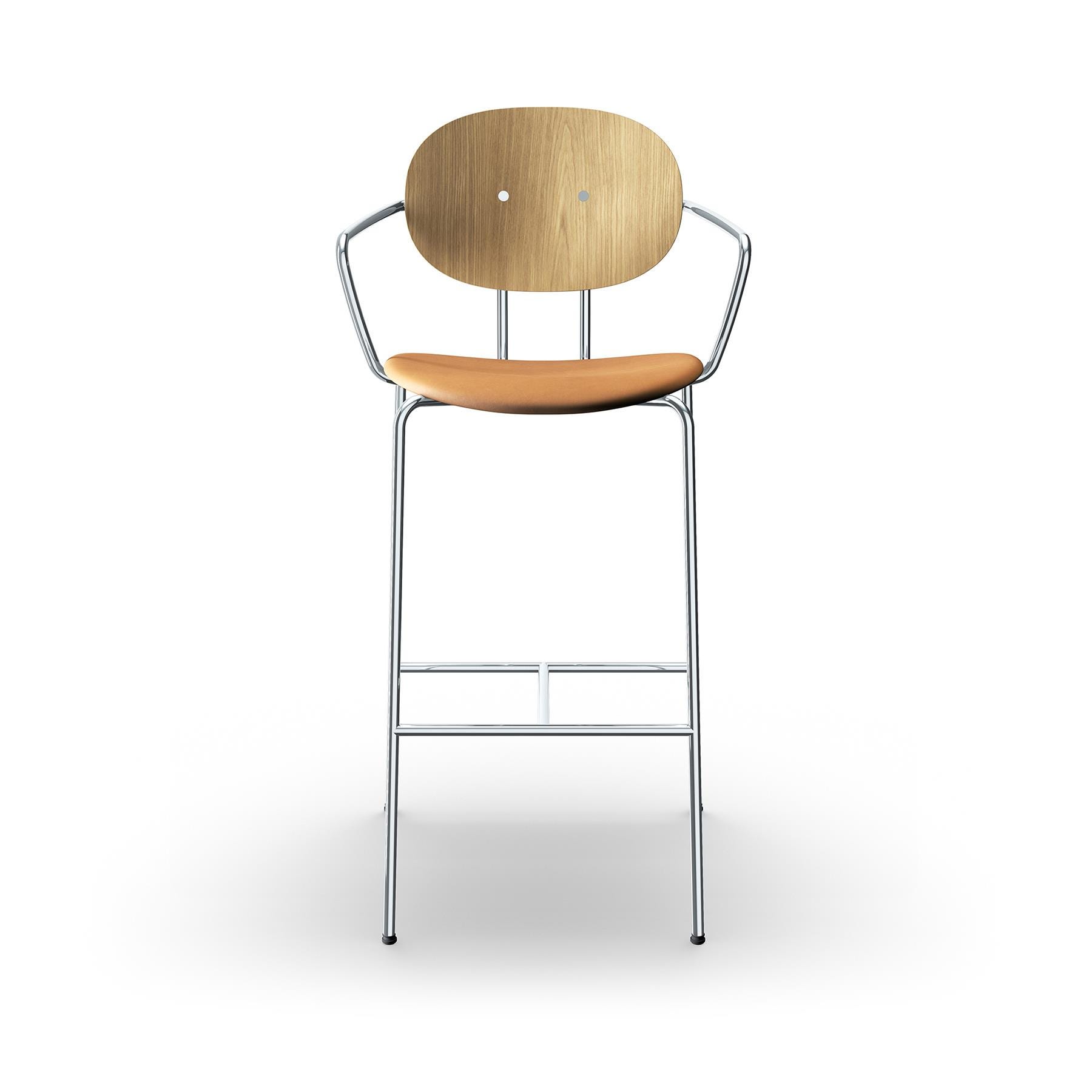 Sibast Piet Hein Bar Chair With Arms Chrome White Oiled Oak Dunes Cognac Leather High Bar Stool Brown Designer Furniture From Holloways Of Ludlow