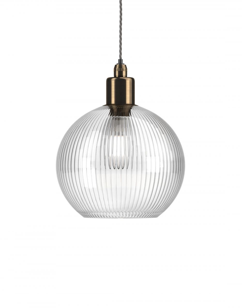 Fritz Fryer Hereford Bathroom Pendant Medium Skinny Ribbed Antique Brass Bathroom Lighting Clear Designer Pendant Lighting