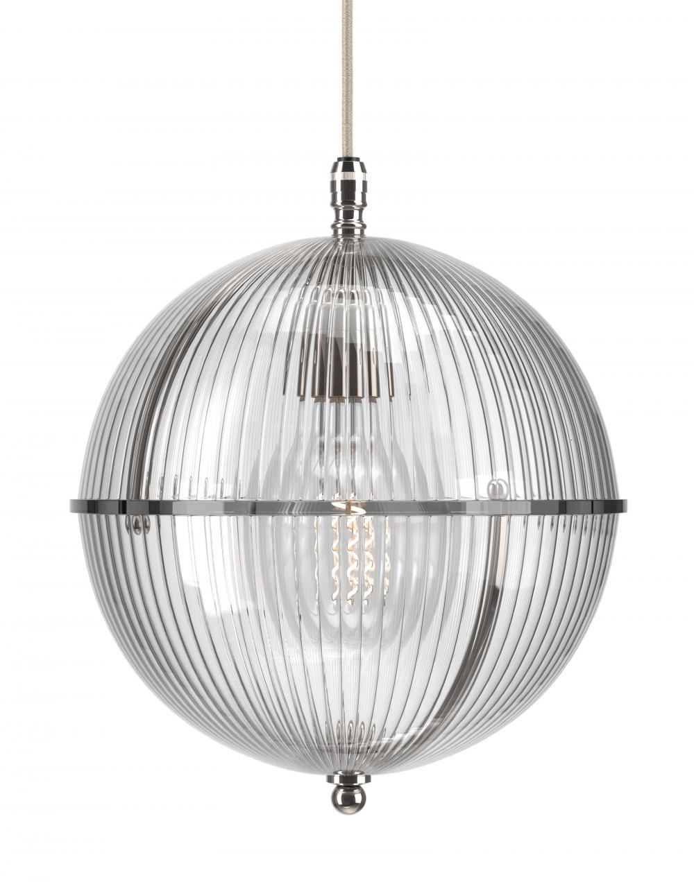 Fritz Fryer Grafton Globe Pendant Nickel Skinny Skinny Clear Designer Pendant Lighting