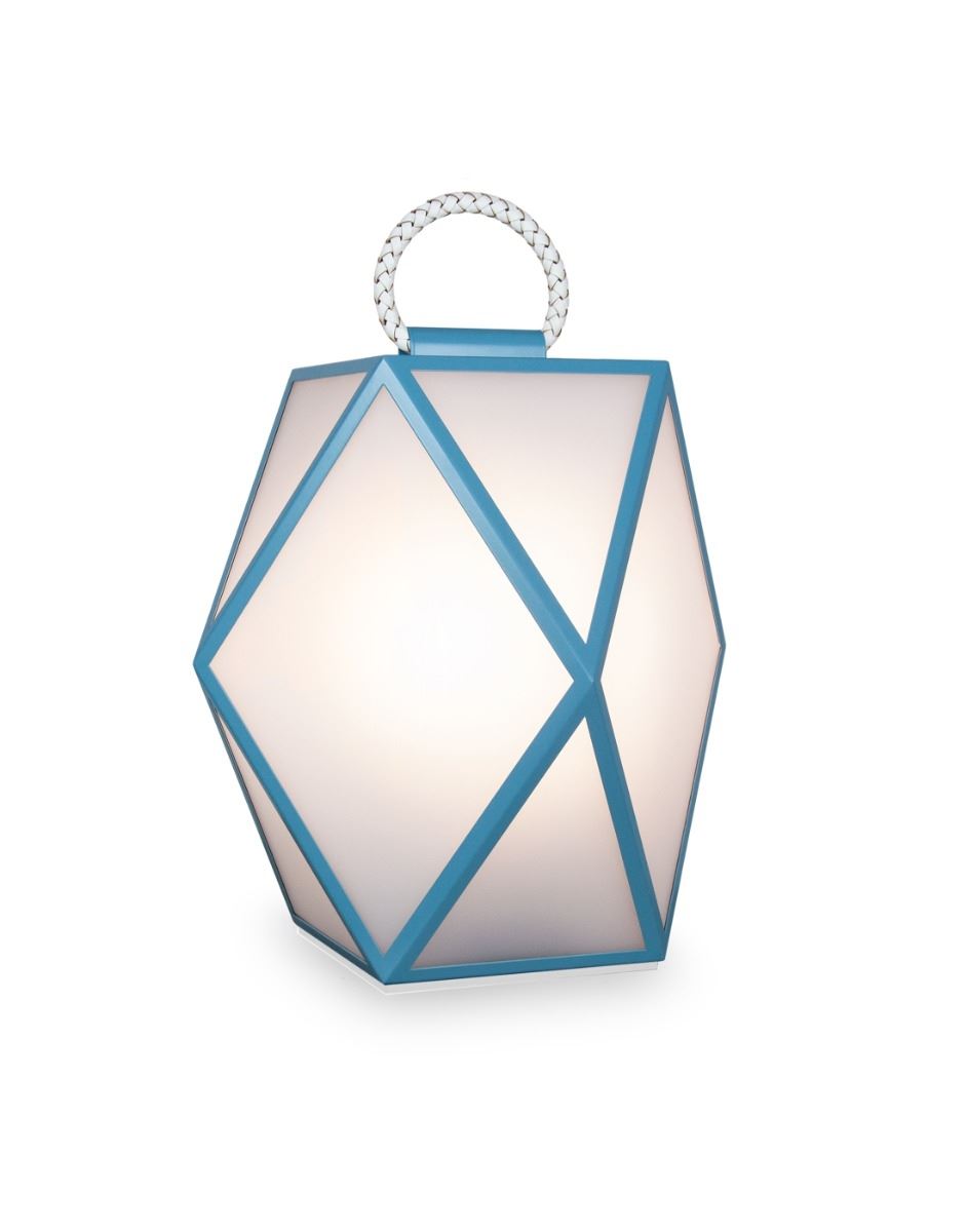 Muse Portable Outdoor Lantern Small Light Blue And White