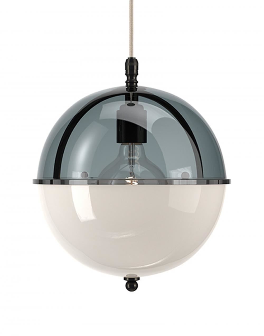 Fritz Fryer Grafton Globe Pendant Bronze Smoked White Grey Designer Pendant Lighting