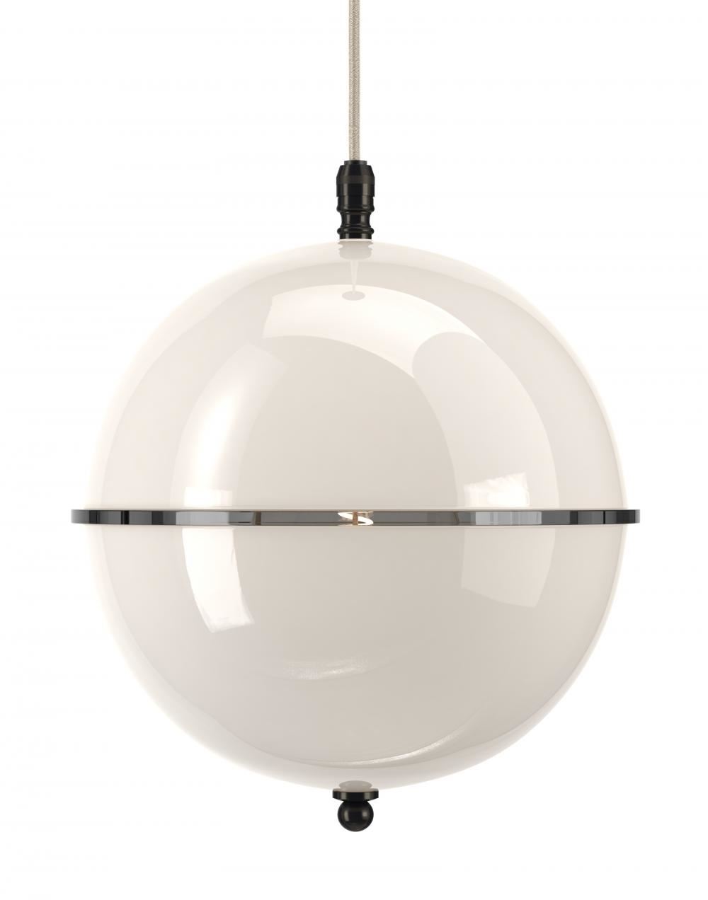 Fritz Fryer Grafton Globe Pendant Bronze White White Designer Pendant Lighting