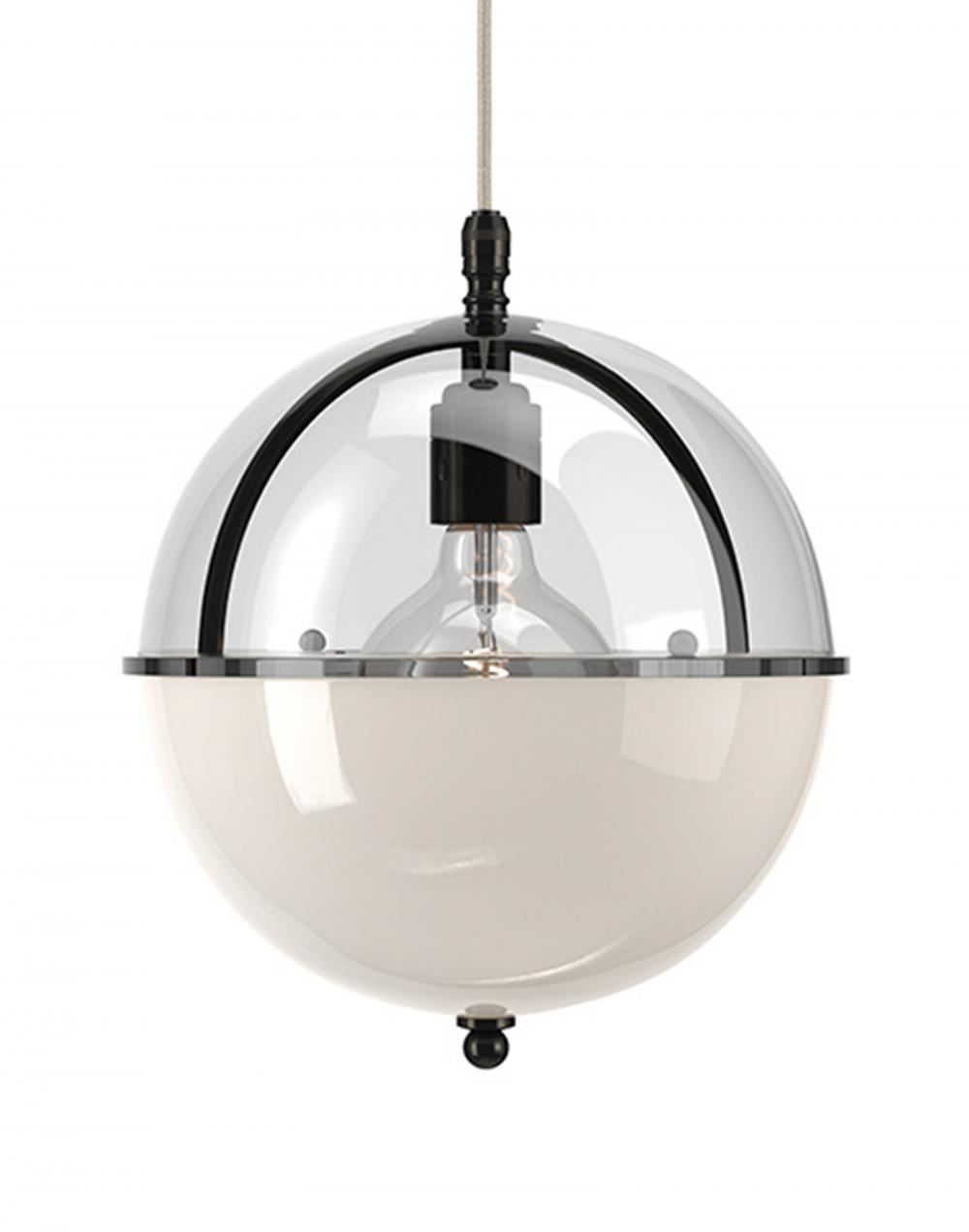 Fritz Fryer Grafton Globe Pendant Bronze Clear White Clear Designer Pendant Lighting