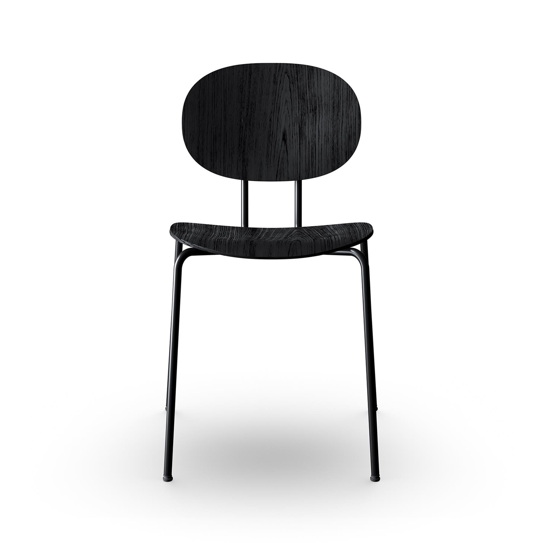 Sibast Piet Hein Dining Chair Black Steel Black Oak Black Oak Designer Furniture From Holloways Of Ludlow