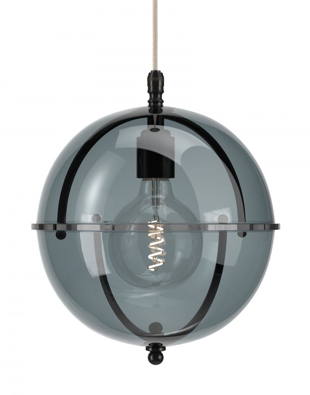 Fritz Fryer Grafton Globe Pendant Bronze Smoked Smoked Grey Designer Pendant Lighting