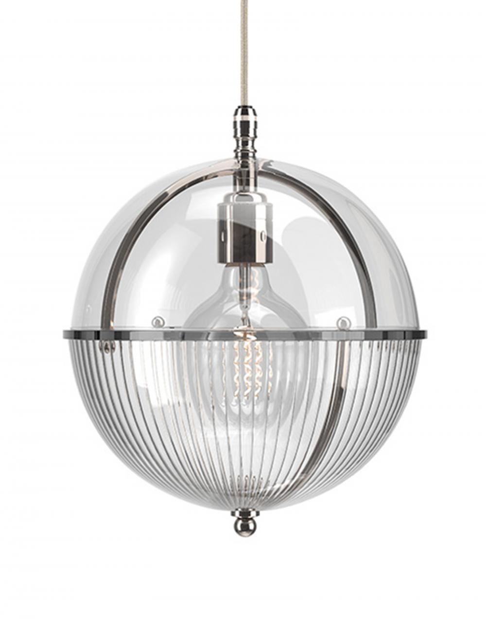 Fritz Fryer Grafton Globe Pendant Nickel Clear Skinny Clear Designer Pendant Lighting