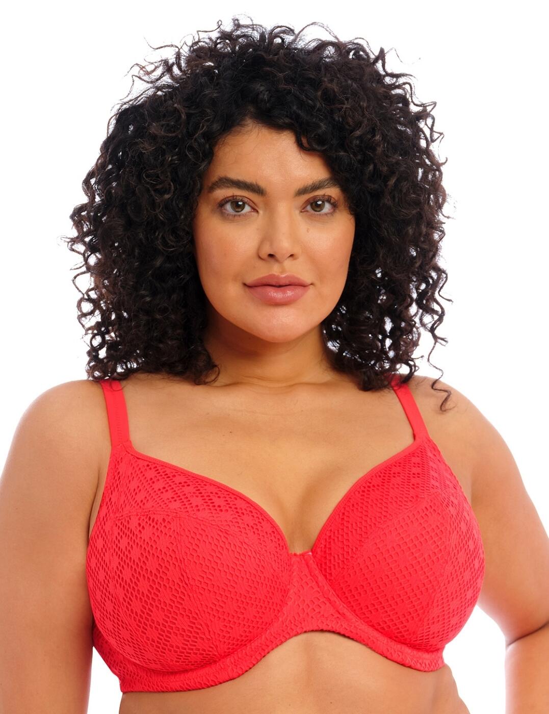 The Bazaruto bikini top by Elomi will inject a trendy boho-inspired look into your swimwear essential collection. The unique crochet-look fabric creates a subtle stylish finish and the Powernet lining supports the non-padded cups. A plunge neckline highlights the cleavage. Underwiring offers added support and the adjustable shoulder straps ensure the perfect fit. Complete the look with matching swimwear from the stylish Bazaruto series by Elomi.  Stylish crochet-look fabric Plunge neckline Powernet lining Underwired Non-padded cups Adjustable shoulder straps Secure clasp fastening Country of origin: Sri Lanka Composition: 87% Polyamide &pipe; 13% Elastane Listed in UK sizes  59786-104560-1369364 800602 Plunge Bikini Top