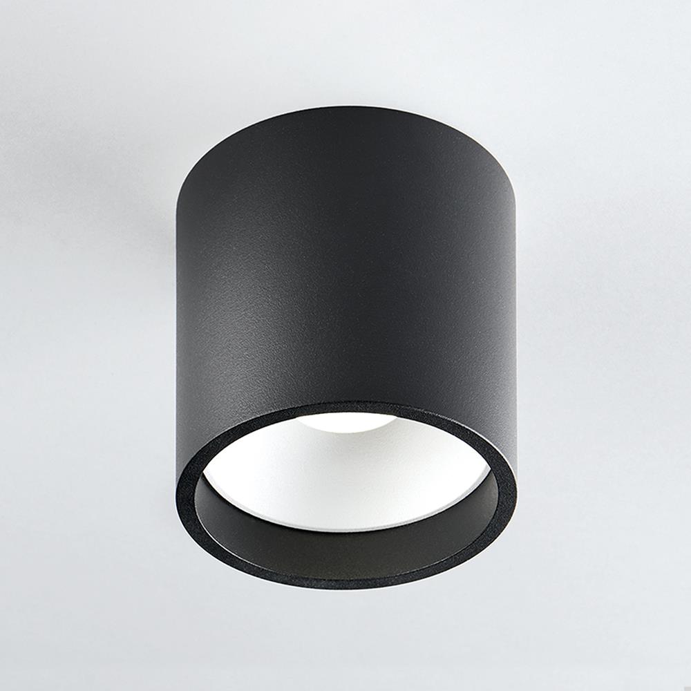 Solo Round Ceiling Spotlight Medium Black White