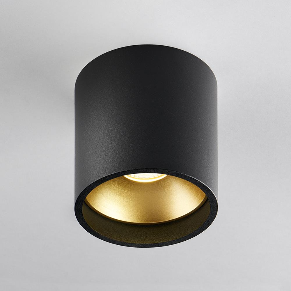 Solo Round Ceiling Spotlight Small Black Gold