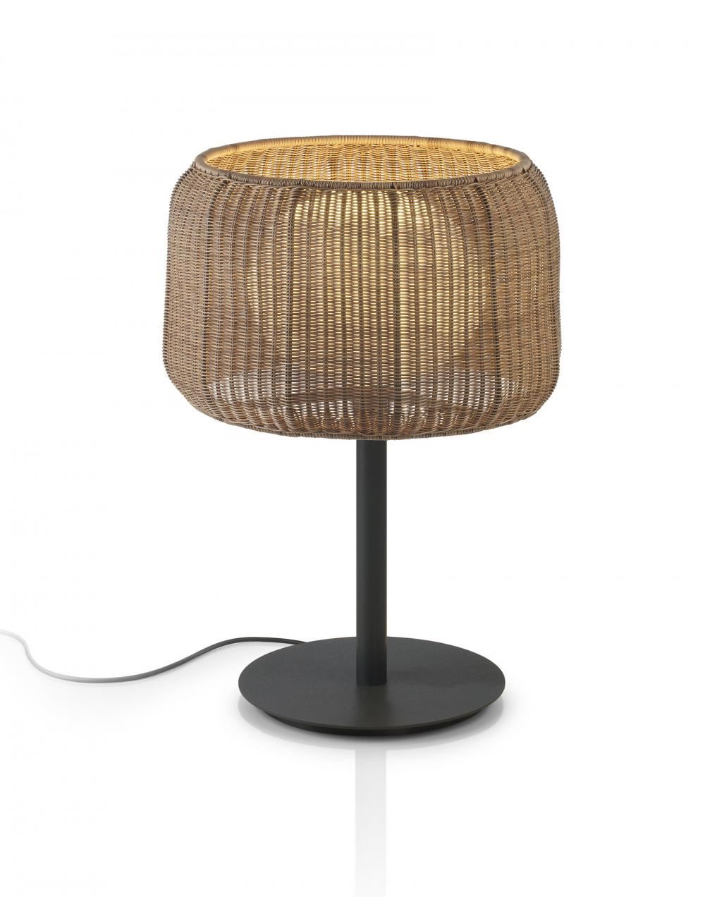 Fora M Outdoor Table Light Rattan Brown