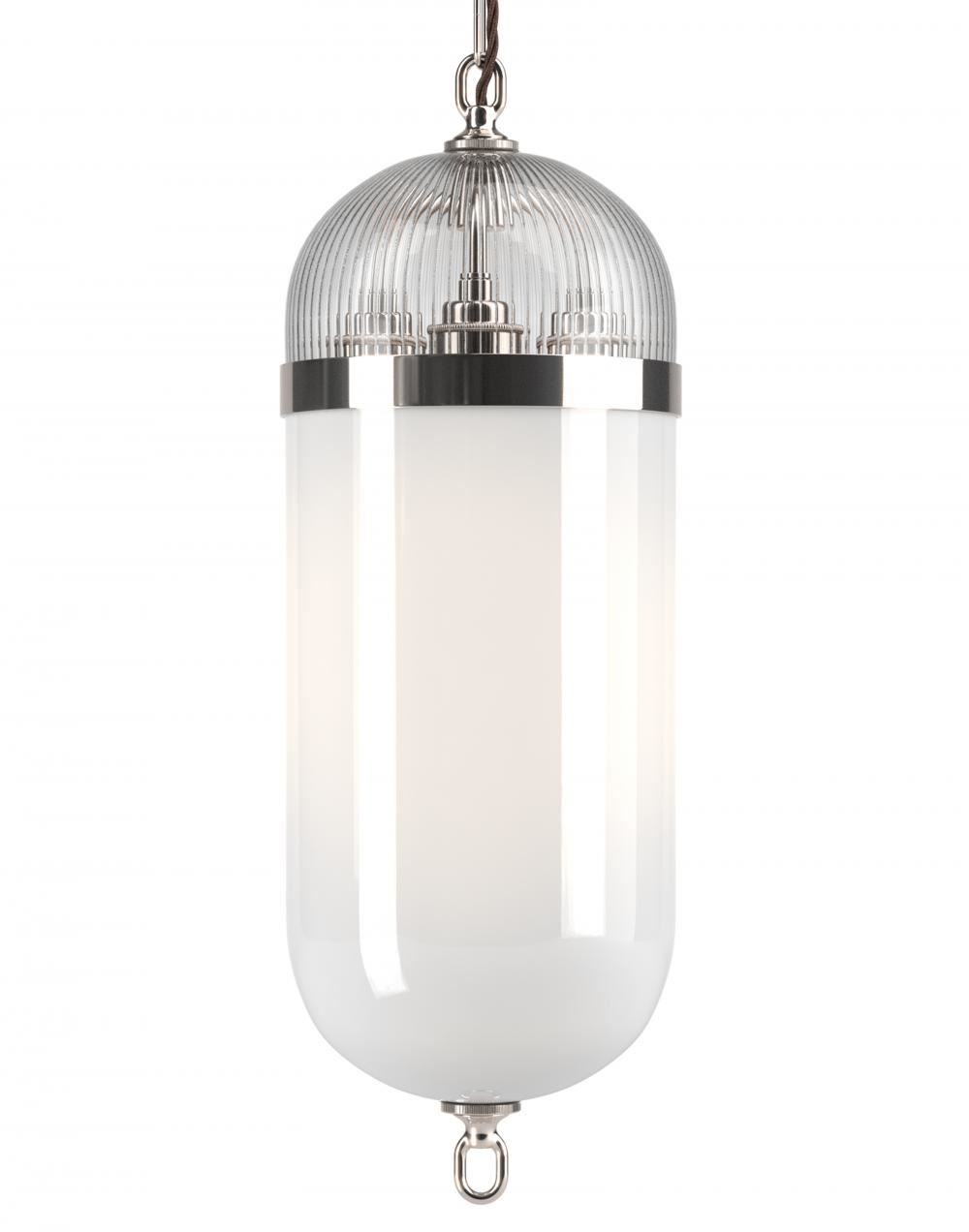 Aston Lantern Nickel Skinny White