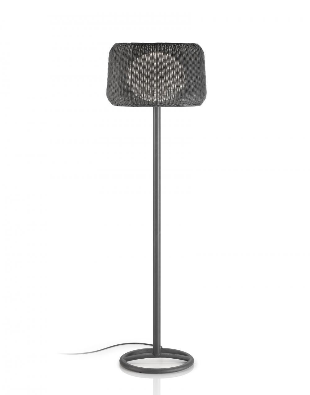 Fora P Outdoor Floor Light Rattan Brown With Concrete Base
