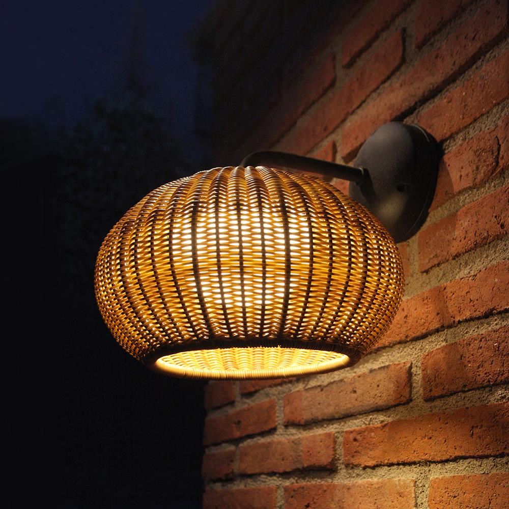 Garota A 01 Outdoor Wall Light Brown Shade With Graphite Brown Base
