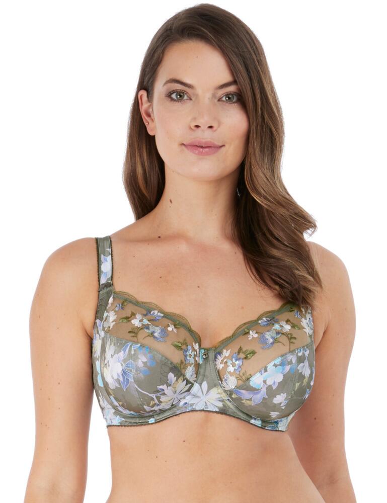 Add some luxury to your lingerie collection with this gorgeous Emmie side support bra by Fantasie. This beautiful bra offers full support and has sheer mesh with feminine embroidery along the upper cup. The bra is covered in a floral print with a little pendant in the centre and cute bows on the straps. It has an underwire for added support and lift along with the side support panels for extra comfort and forward projection. Adjustable straps and hook and eye closure at the rear allow for a custom fit.  Side support bra Sheer mesh with embroidery Floral print Underwired Raised sides Adjustable straps Hook and eye closure Composition: 85% Polyester &pipe; 10% Elastane &pipe; 5% Nylon/Polyamide Listed in UK sizes  50063-90558 6922 Side Support Bra