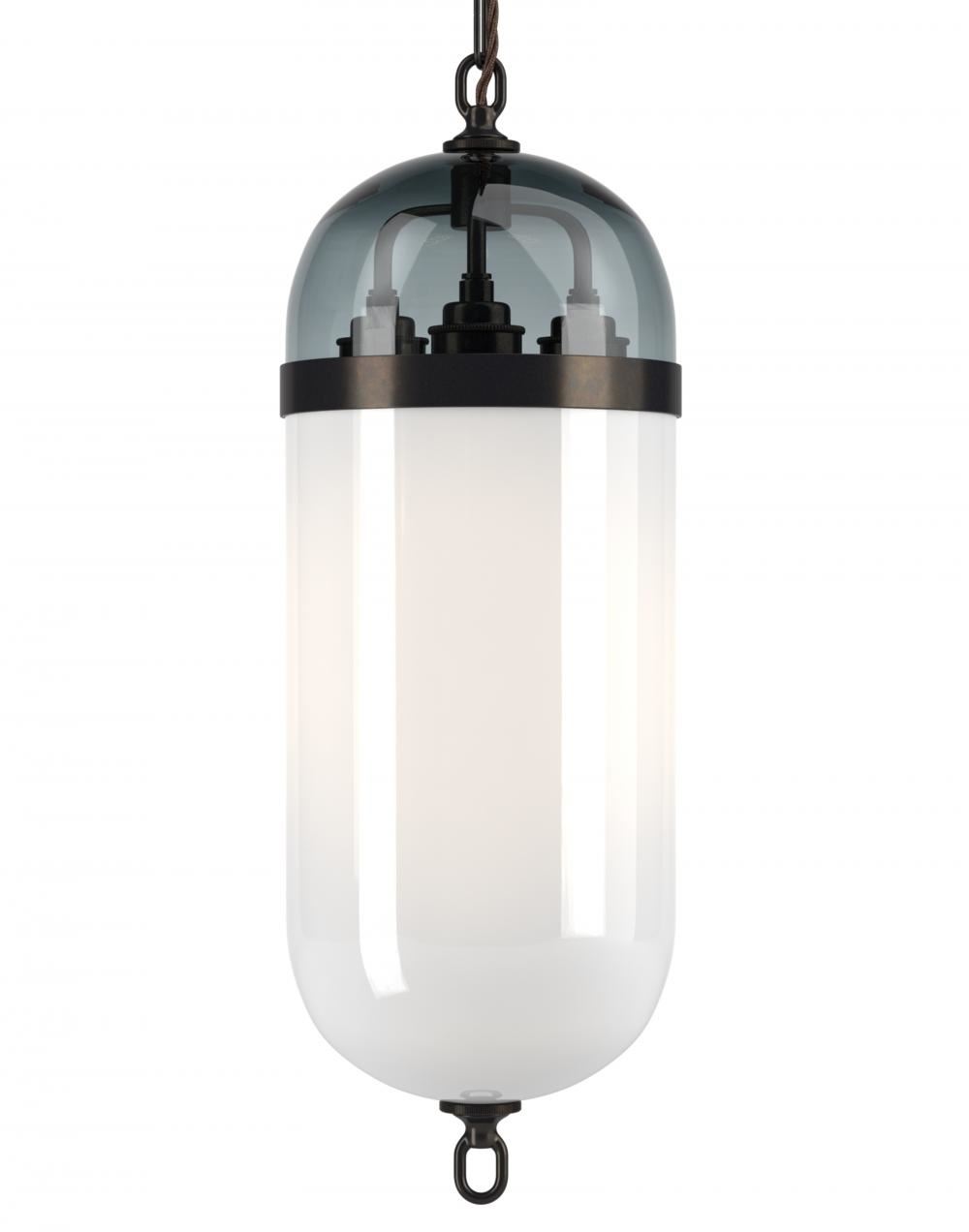 Aston Lantern Bronze Smoked White