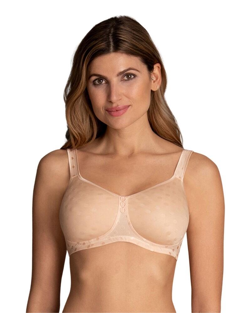 This post-mastectomy bra from Anita Care's Airita range provides the perfect comfort you need. This is the perfect bra for every day, with air-permeable dot jacquard and spacer cups to create a unique feel-good climate. Breathable spacer fabric creates a natural shape concealing any unevenness. The wide adjustable straps paired with the wireless cups ensure a comfortable fit while releasing pressure on the shoulders. Elegant detailing in the centre adds a feminine touch just when it is needed.  Wireless Wide adjustable straps Air-permeable dot jacquard Spacer cups Elegant detailing Hook and eye closure Composition: 58% Polyester &pipe; 27% Nylon &pipe; 15% Elastane Listed in UK sizes  50077-90628-1198209 5752X Mastectomy Bra