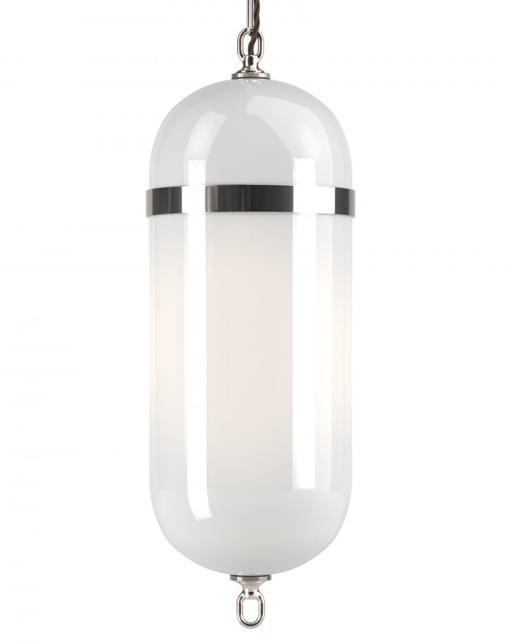 Aston Lantern Nickel White White