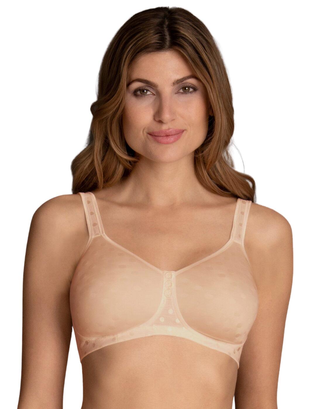Looking for a breathable bra then this Airita spacer bra by Anita Care is perfect for you. Made with breathable fabrics, this bra has climate comfort. It features seamless spacer cups with a cute dot design. The edges around the cups are flat and follow around the beautiful neckline. Non-wired and wide adjustable straps allow for a custom and comfortable fit. It has a hook and eye closure at the rear.  Spacer cup bra Breathable fabrics Cute dot design Non-wired Wide adjustable straps Hook and eye closure Composition: 63% polyester &pipe; 23% polyamide &pipe; 14% elastane Listed in UK sizes  50079-90607-1197423 5852 Non-Wired Bra