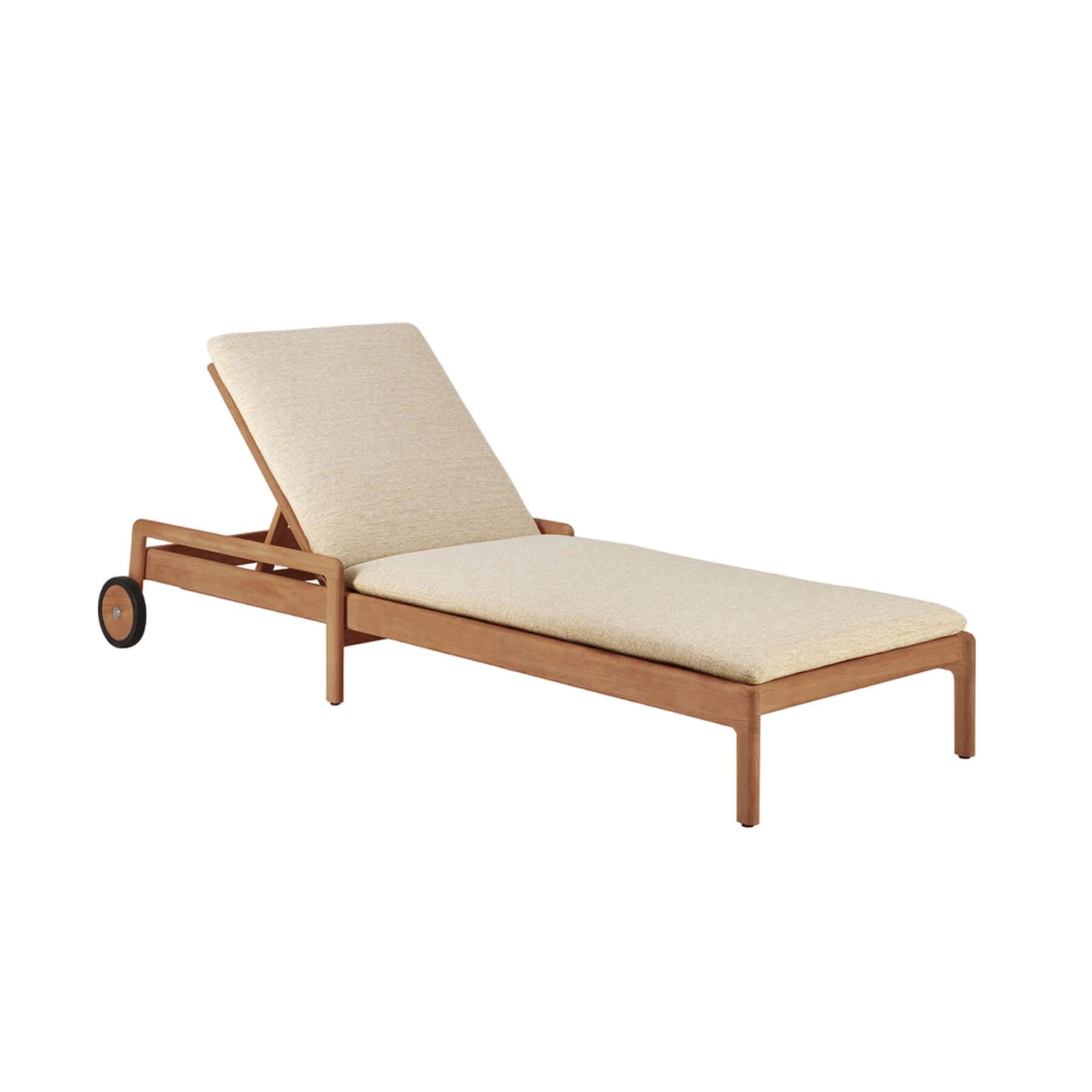 Ethnicraft Jack Outdoor Lounger Teak Thin Natural Light Wood