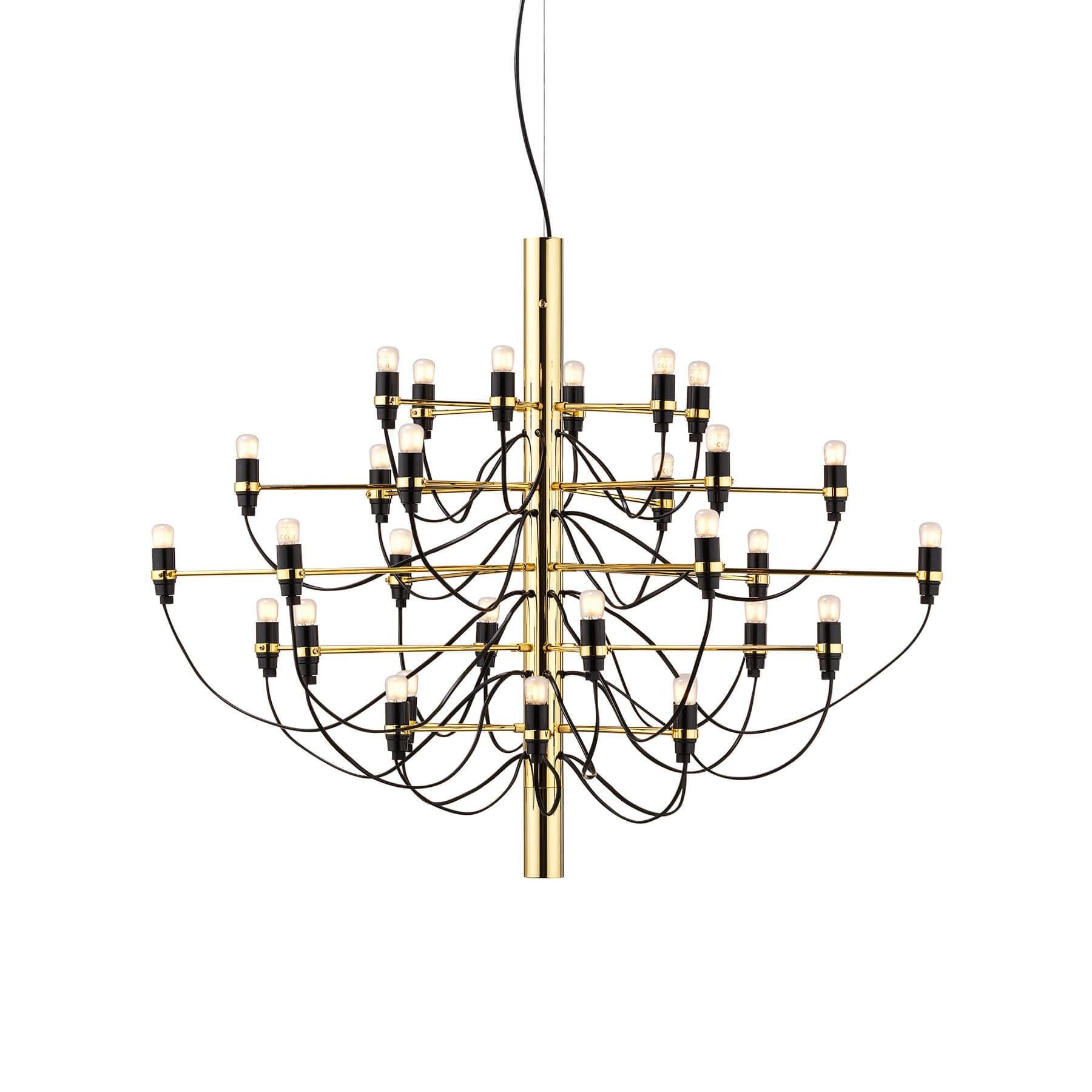 2097 Chandelier 30 Bulb Brass Clear Bulbs