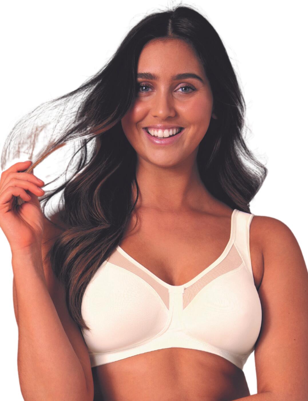 This beautiful Comfort Soft bra from Anita's Clara range is a must-have in your lingerie collection. Featuring an anatomically shaped underbust band made from fleecy microfibre to prevent pressure on your stomach. The three-section cups ensure extra support for the wireless bra. A semi-transparent panel along the top of the cups enhance the beautiful shape of your breasts with double-layered lower cups for larger sizes. Get the perfect fit with the wide adjustable straps and when paired with the hook and eye closure creates the perfect everyday bra.  Anatomically shaped underbust with fleecy microfibre Three-section cups Semi-transparent panel Double-layered cups for bigger sizes Wide adjustable straps Hook and eye closure Composition: 85% Nylon &pipe; 15% Elastane Listed in UK sizes  50086-92514-1216494 5859  Comfort Soft Bra