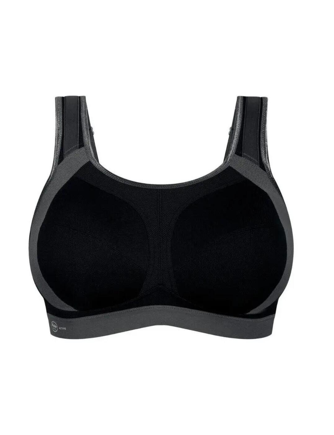 Are you a bustier woman looking for that perfect sports bra? This is the one for you from the Anita Active Extreme Control Plus range. Designed for women for cup size F to a K. The five-section cups and elastic sides offer the same support of underwiring without the discomfort. Get a perfect fit with the wide adjustable straps that are padded for extra comfort. Finished off with a seamless look with no uncomfortable seams and breathable fabric perfect for working out.
