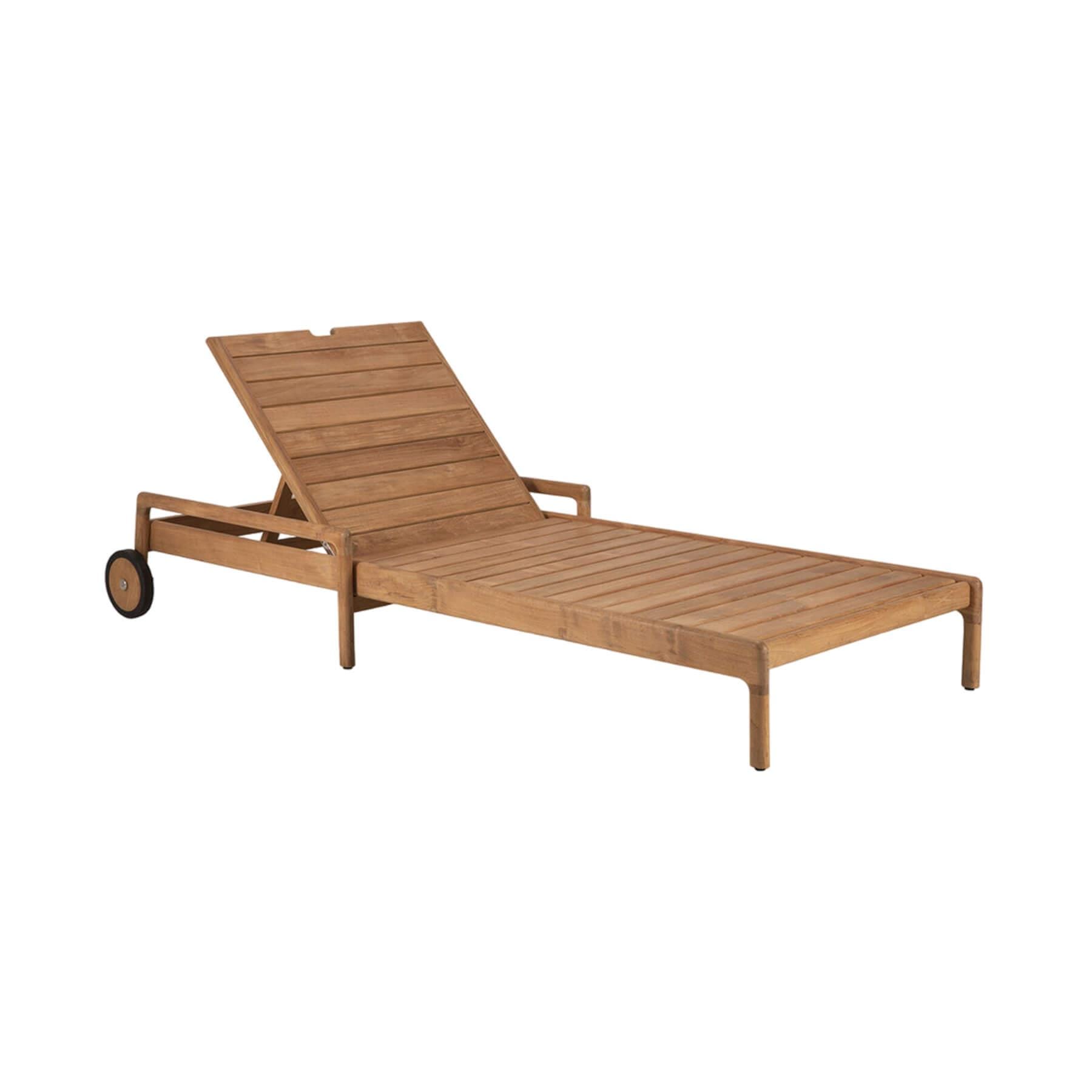 Ethnicraft Jack Outdoor Lounger Teak No Cushion Light Wood