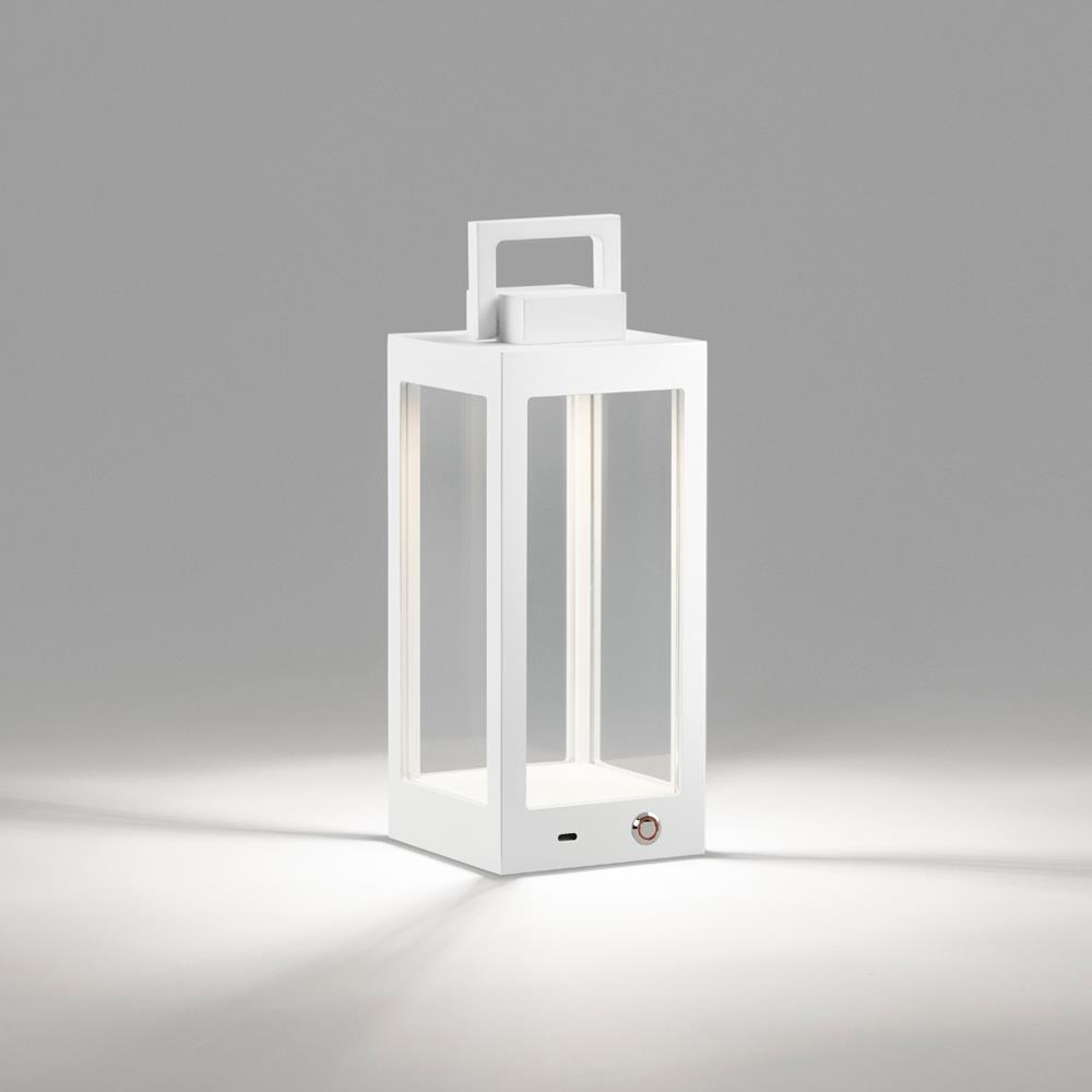 Lantern Outdoor Table Light Small White