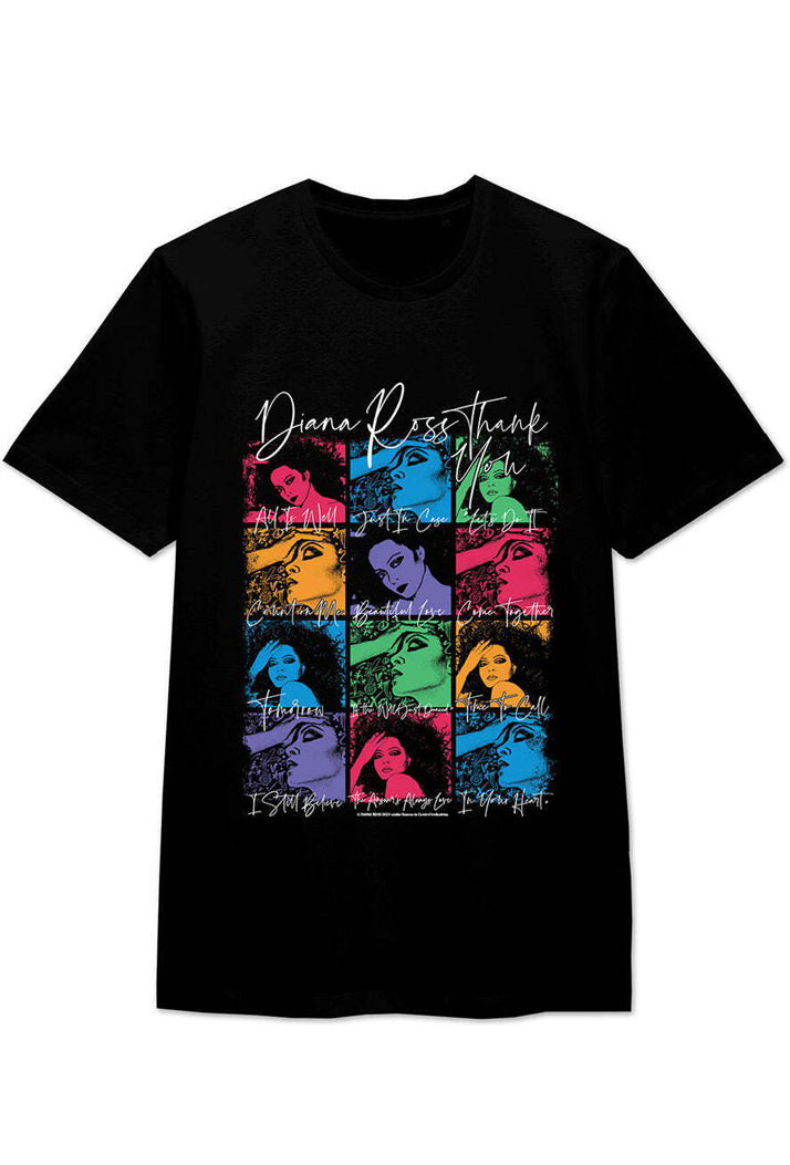 Diana Ross Thankyou Pop Art T-Shirt - Black - L