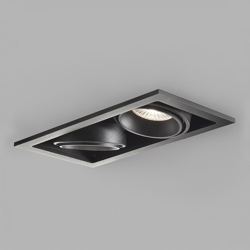 Ghost Recessed Ceiling Light Double Large Black