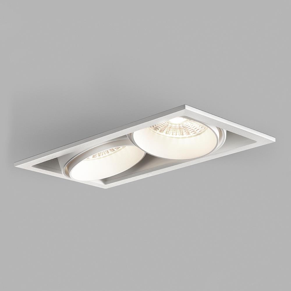 Ghost Recessed Ceiling Light Double Small White