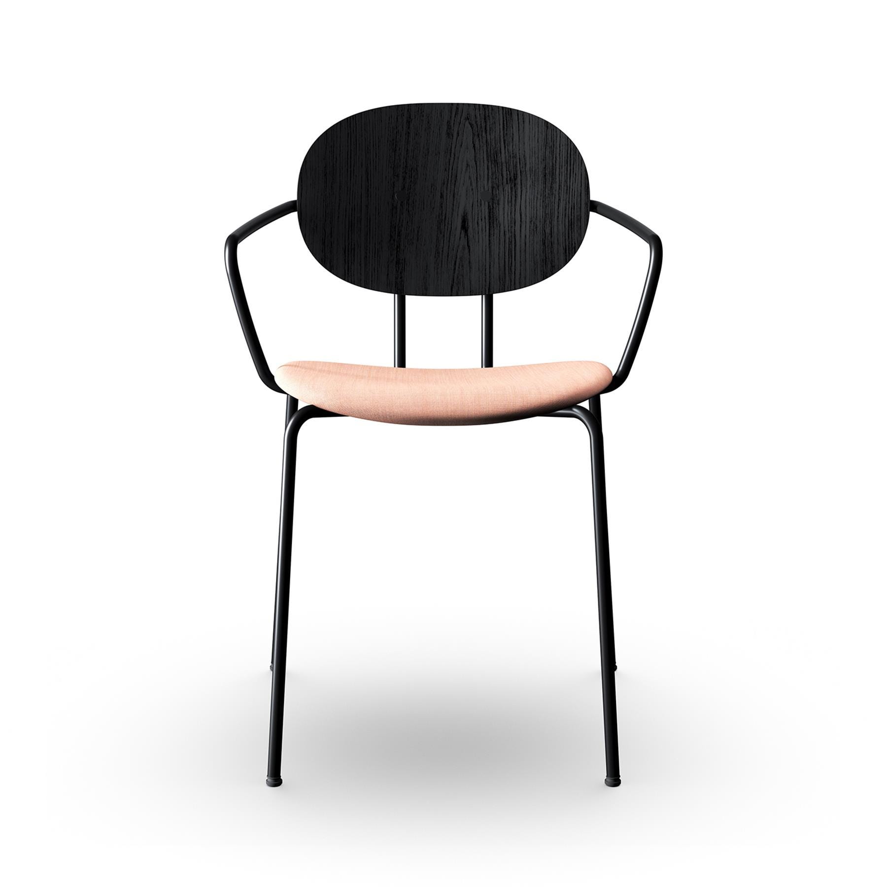 Sibast Piet Hein Dining Chair With Arms Black Steel Black Oak Remix 612 Pink Designer Furniture From Holloways Of Ludlow