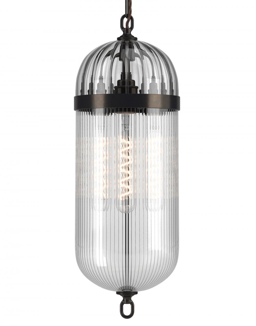 Aston Lantern Bronze Ribbed Skinny