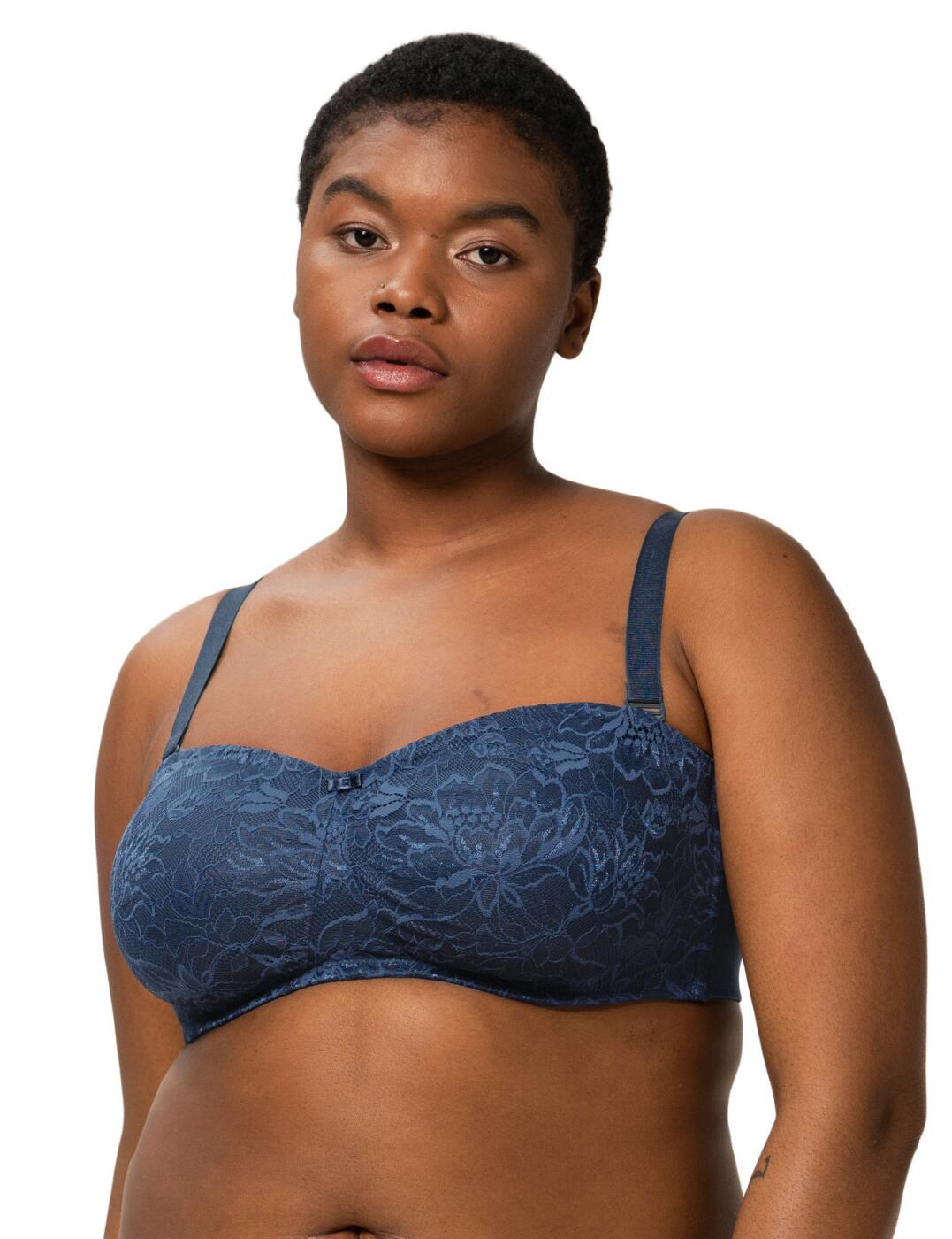 Embrace your flirtatious side with Triumph's Amourette Charm line this season. This strapless bra is as versatile as it is beautiful; featuring fully detachable straps that can also be worn in a multitude of ways depending on your own personal preference making this piece an everyday essential. This strapless bra boasts an innovative silicone elasticated band that gives you a secure supportive fit you can have confidence in. The cups are adorned with a gorgeous floral lace design that adds a sophisticated touch to this classic fit.  Soft and feminine Non-padded for a natural look Underwired Silicone elastic band provides hold and security Multiway detachable strap options, so versatile! Floral lace adorned cups Hook and eye closure Cute satin bow detailing on the centre of the bra Matching coordinates available Country of origin: Morocco Composition: 70% Polyamide &pipe; 30% Elastane Listed in UK sizes  56518-103959-1362444 10208004  Strapless Bra