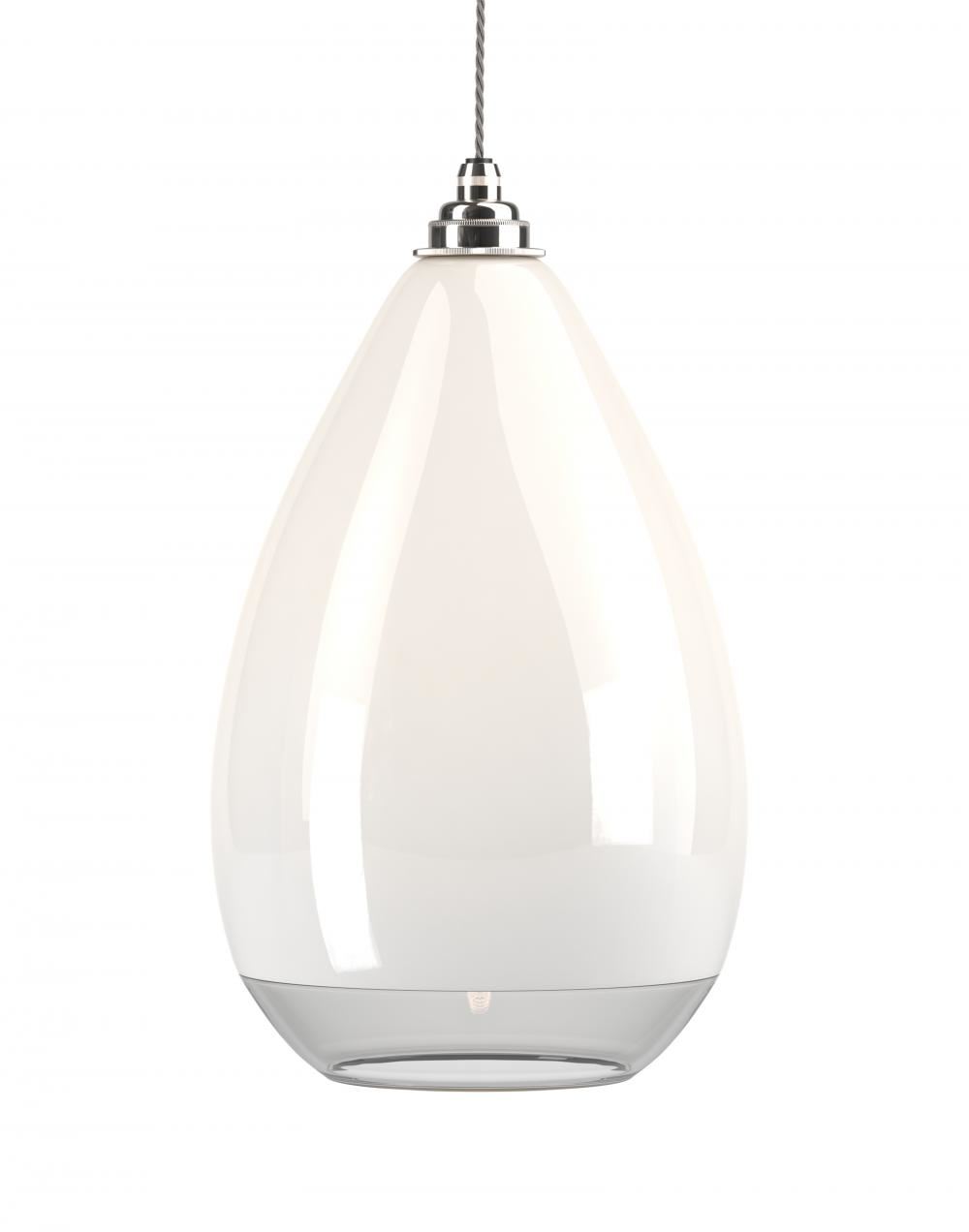 Fritz Fryer Wellington Pendant Xl White Clear Rim Nickel White Designer Pendant Lighting