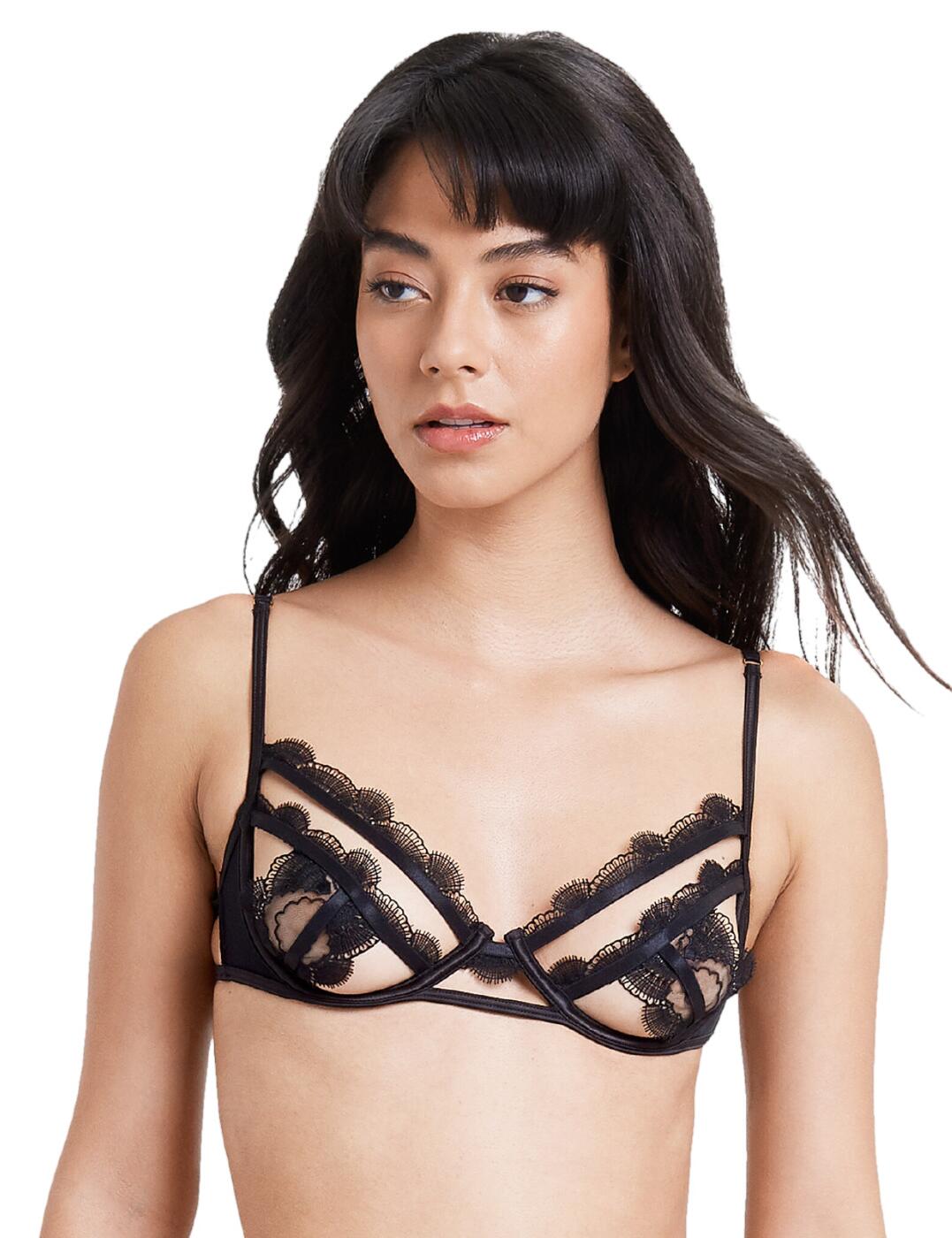 Adorn your curves with Bluebella's gorgeous Ember collection. Unique and exciting, this open cup bra has a truly modern look with the double strap cup design that is embellished with luxe eyelash lace detailings for a truly eye-catching fit. Wear this piece with confidence with the underwired cut-out cups that ensure a lifted and supportive look to your curves. Fastened at the rear with a classic hook and eye closure with adjustable shoulder straps for a fit that is tailored to your figure perfectly. Complete the set with the matching available items within Bluebella's Ember line.  Eyelash lace detailing Strappy cup design Underwired Non-padded Open cup Hook and eye closure Adjustable straps Country of origin: China Composition: 40% Polyester &pipe; 55% Polyamide &pipe; 5% Elastane Listed in UK sizes  59930-104719-1377434 41208 Half Cup Bra