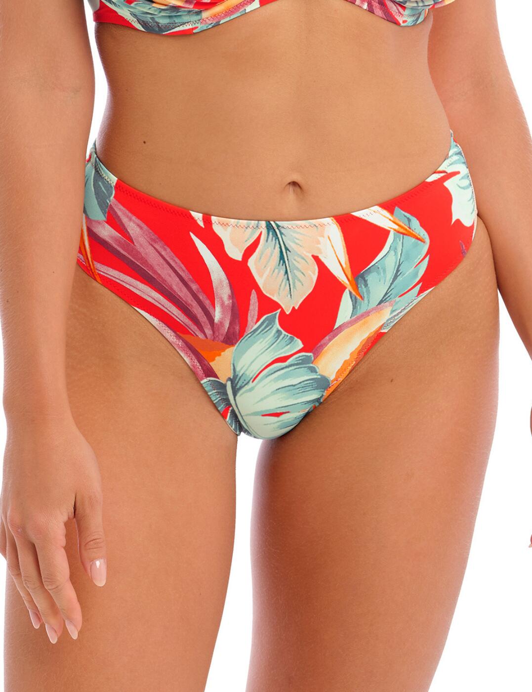 Whether you're poolside, by the beach, or lounging in the sun, the Fantasie Bamboo Grove bikini brief is sure to be your perfect companion. Made with a smooth stretch material and fully lined, this classic bikini brief oozes comfort and style. The trendy leafy pattern will have heads turning wherever you go. Its mid-rise waist and moderate rear coverage make it the perfect choice for ladies who like swimwear with just enough coverage. Mix and match your look with its complementary pieces and feel fashionable yet comfortable all day long. So don't delay - bring some sunshine into your swimwear wardrobe today with the Fantasie Bamboo Grove bikini brief!  Classic bikini style Smooth stretch material Colourful leafy print Fully lined Mid-rise waist Moderate rear coverage Country of origin: Tunisia Composition: 83% Polyamide &pipe; 17% Elastane Listed in UK sizes  59931-104720-1375728 501672 Bikini Bottoms