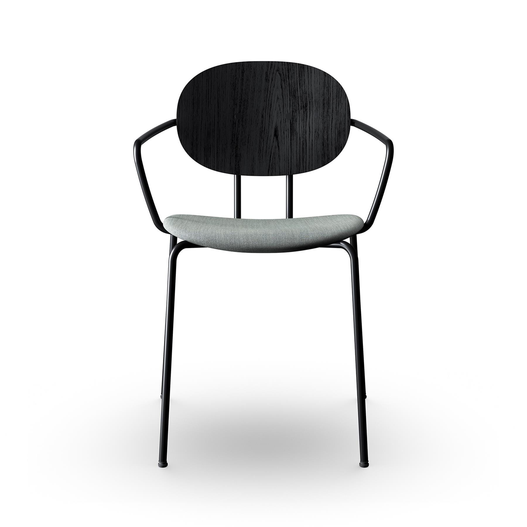 Sibast Piet Hein Dining Chair With Arms Black Steel Black Oak Remix 133 Grey Designer Furniture From Holloways Of Ludlow