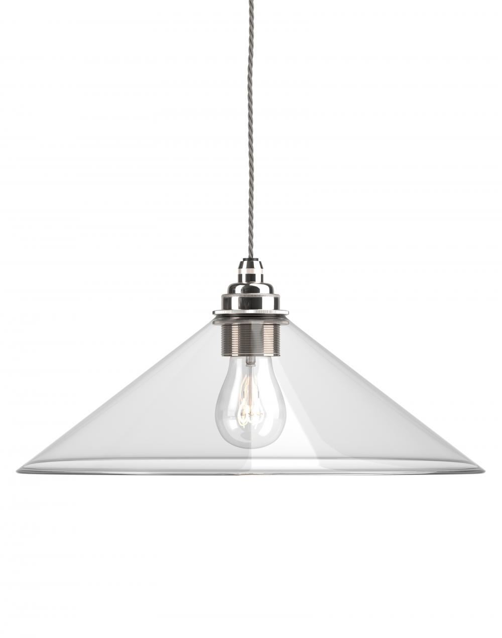 Fritz Fryer Hay Pendant Medium Skinny Ribbed Nickel Ip44 Clear Designer Pendant Lighting