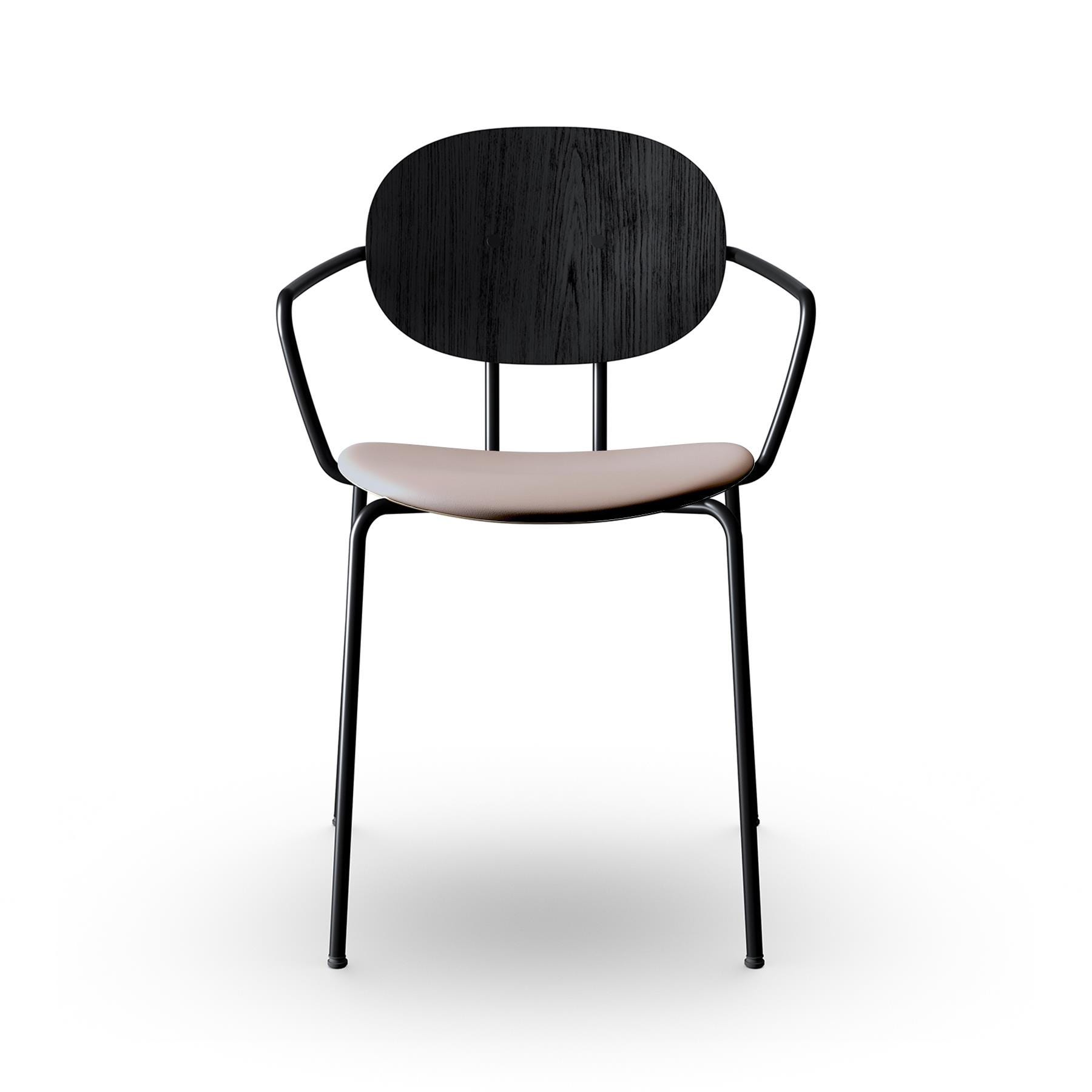 Sibast Piet Hein Dining Chair With Arms Black Steel Black Oak Silk Light Grey Designer Furniture From Holloways Of Ludlow