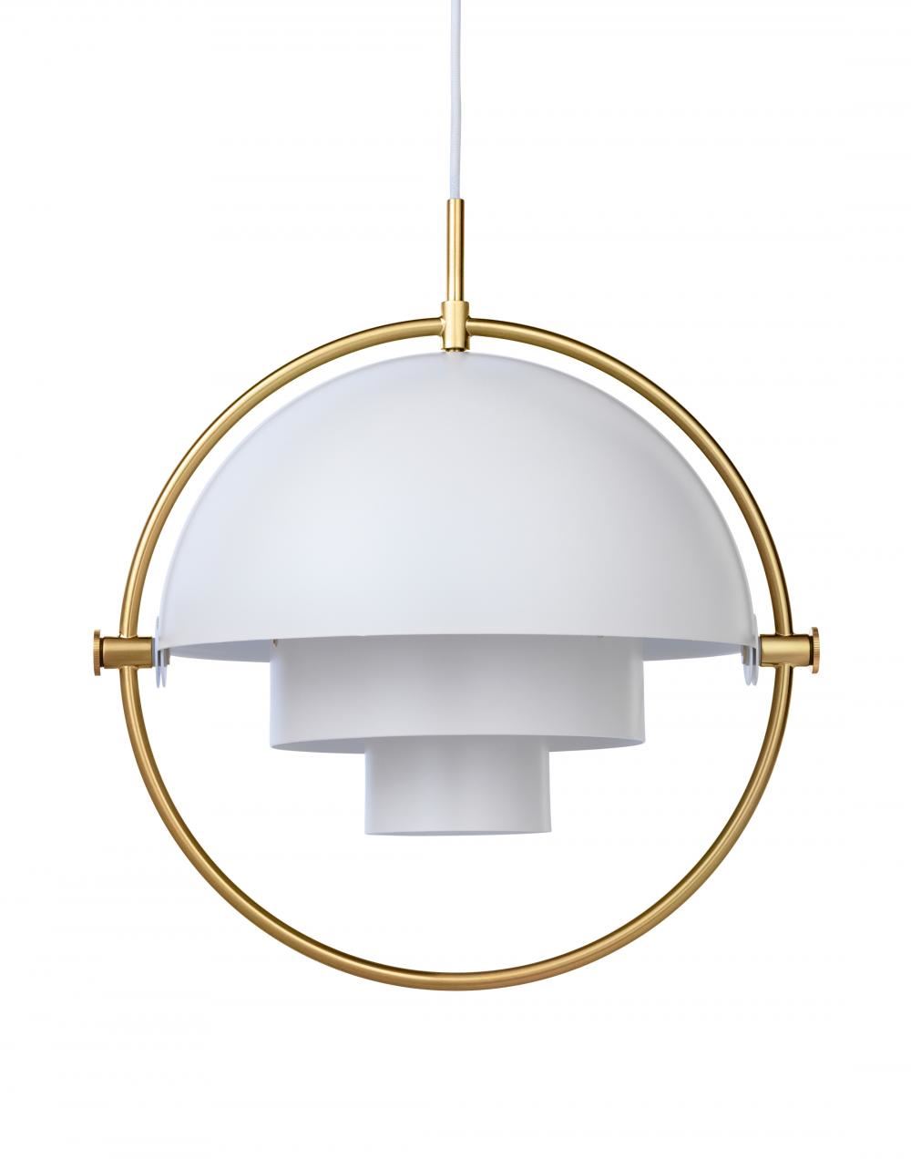 Multilite Pendant Light Large White Brass Details