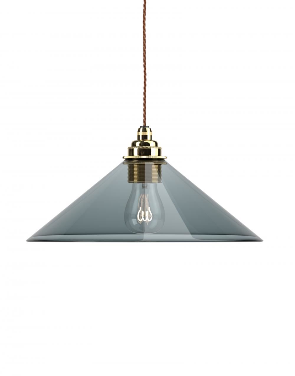 Fritz Fryer Hay Pendant Large Smoked Polished Brass Grey Designer Pendant Lighting