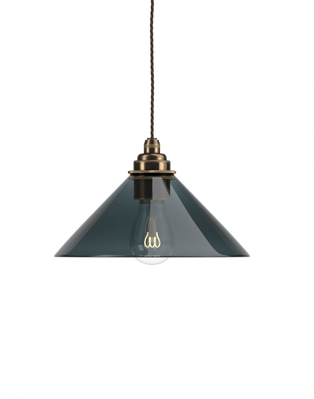 Fritz Fryer Hay Pendant Medium Smoked Antique Brass Grey Designer Pendant Lighting