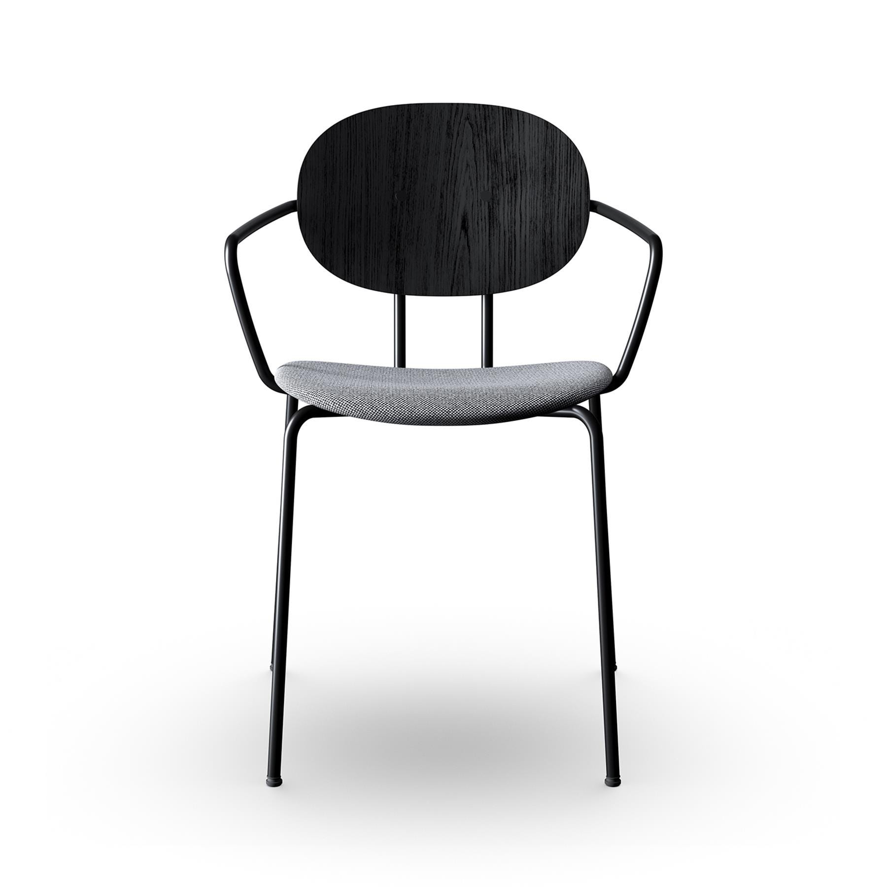 Sibast Piet Hein Dining Chair With Arms Black Steel Black Oak Hallingdal 166 Grey Designer Furniture From Holloways Of Ludlow