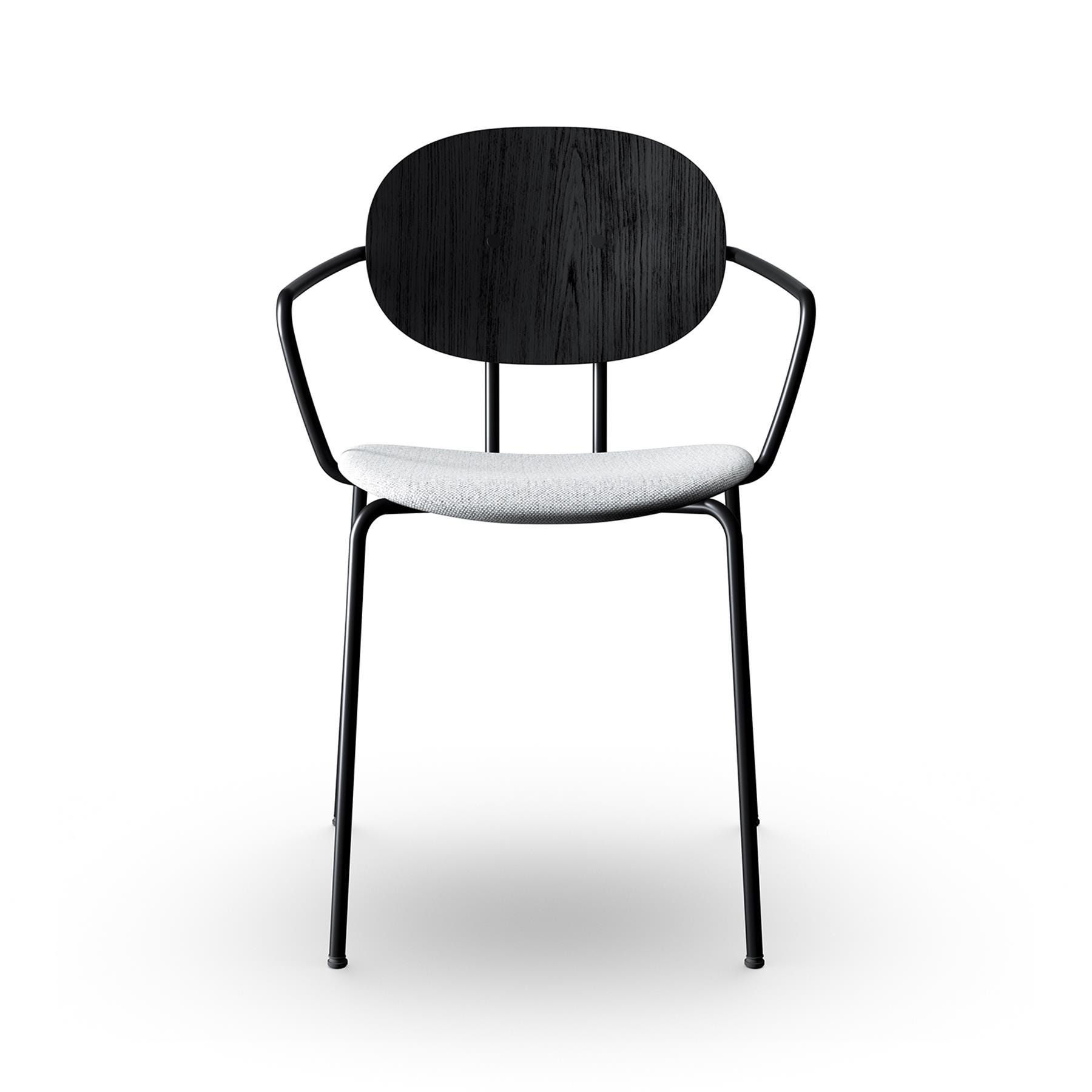 Sibast Piet Hein Dining Chair With Arms Black Steel Black Oak Hallingdal 116 Grey Designer Furniture From Holloways Of Ludlow